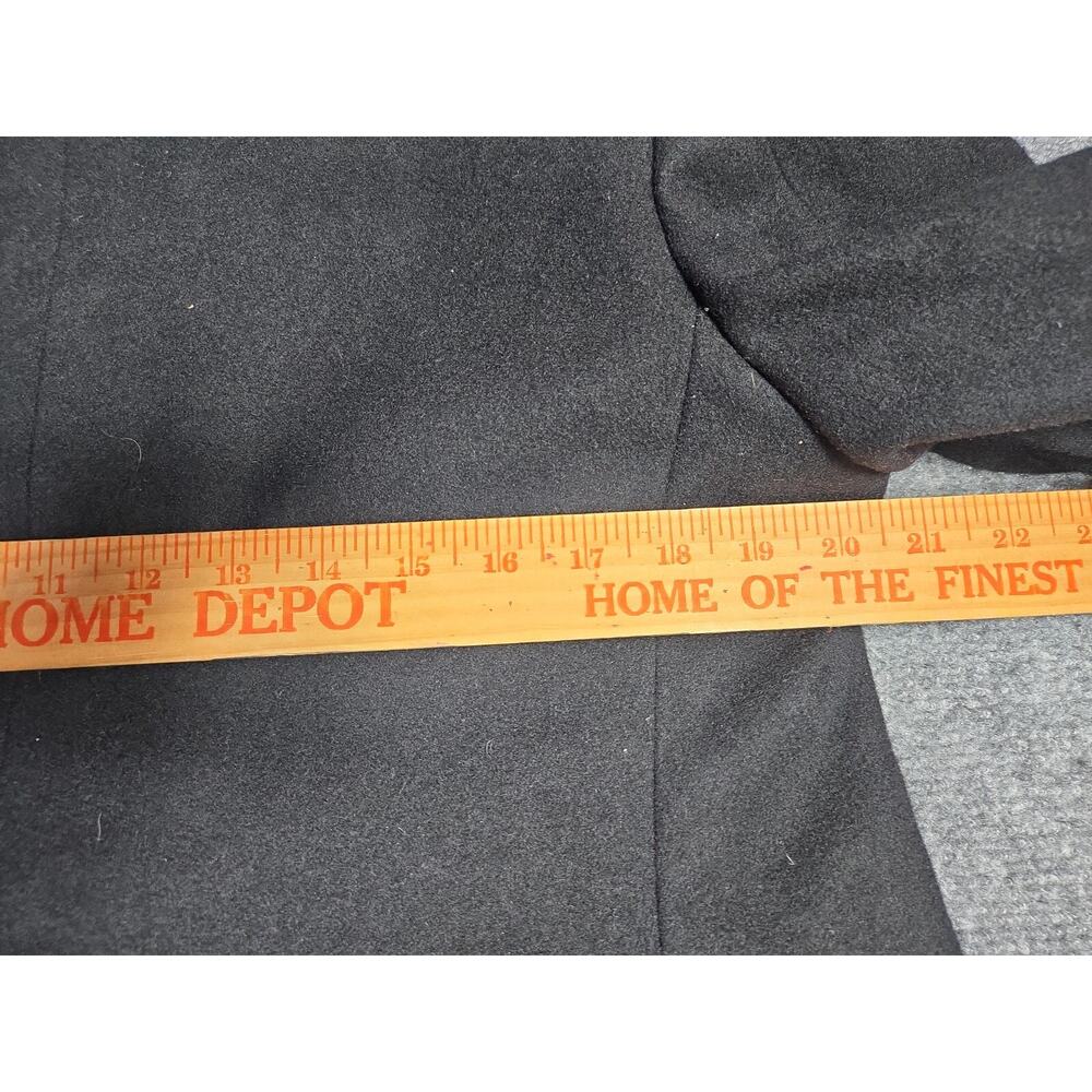 Military Peacoat Womens 16 R Black Wool OverCoat Crown Clothing - Picture 10 of 12